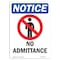 Signmission Safety Sign, OSHA Notice, 7" Height, No Admittance Sign With Symbol, Portrait OS-NS-D-57-V-14367 - alternate 1